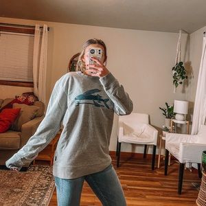 Patagonia organic cotton Flying fish gray midweight crew sweatshirt